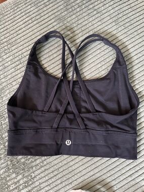 SET OF 2 lululemon athletica black AND white/tan Strappy Crisscross Sports Bra